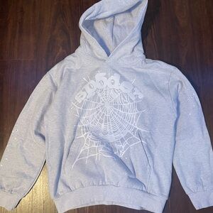 Light Gray Sp5der Hoodie Size (Large)